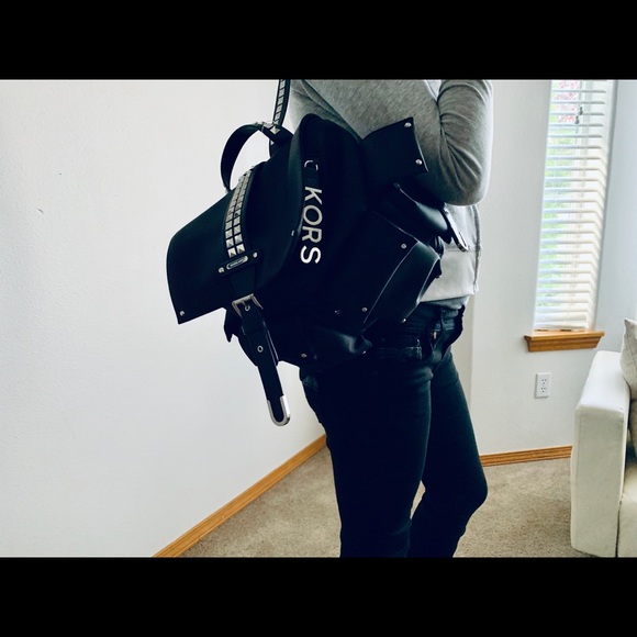 Sold NEW Michael Kors Black Stud Backpack - Picture 7 of 8
